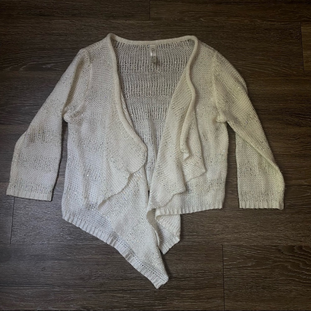 CHEROKEE white sequined cardigan